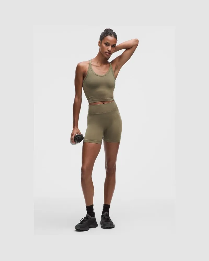 LULULEMON Get Low-Trainingsshorts mit hohem Bund für Frauen – 13 cm – Größe in Cypress Forest/Grey Sage Cypress