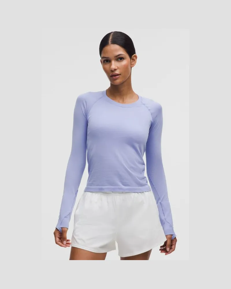 LULULEMON Swiftly Tech Langarmshirt 2.0 Taillenlänge für Frauen – Größe in Dusty Lilac Dusty