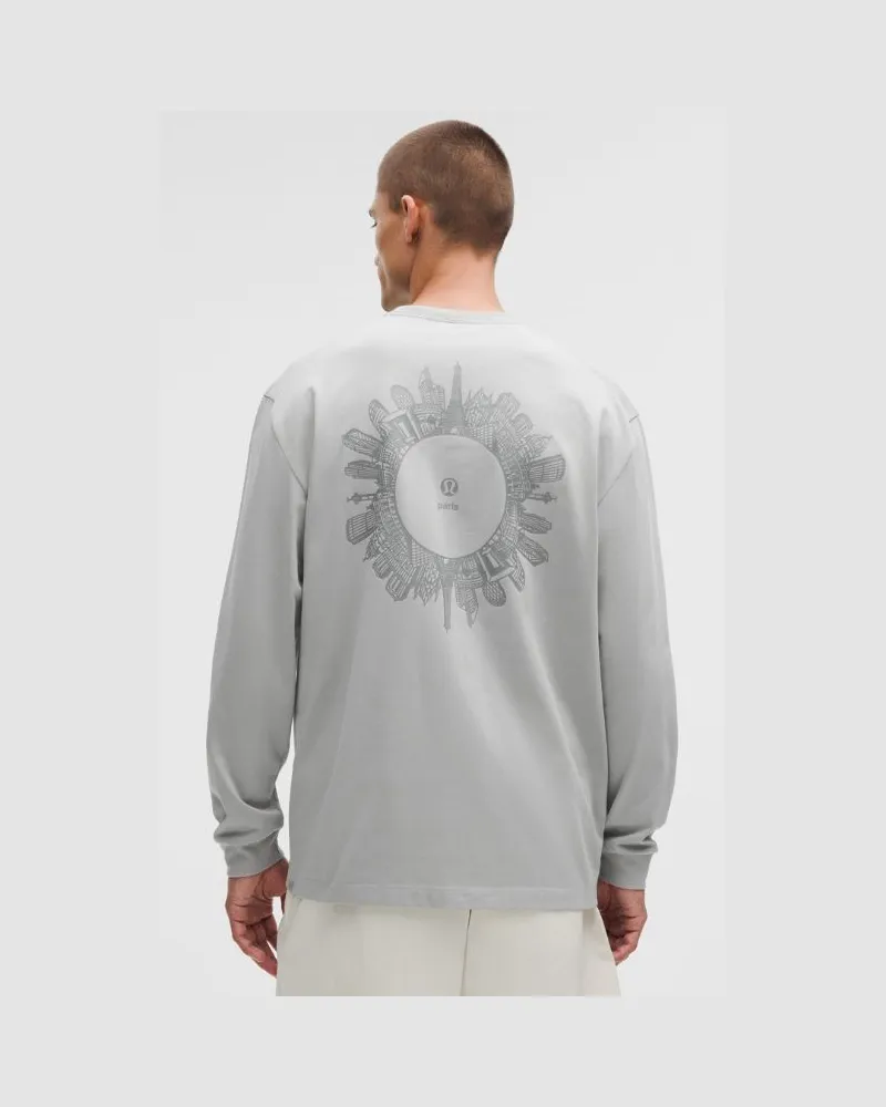LULULEMON Langarmshirt aus schwerem Baumwolljersey Paris für Männer – Größe in Silver Drop Silver