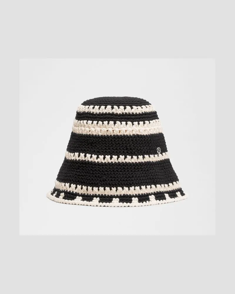 LULULEMON Bucket Hat aus gehäkelter – Größe in Black/Light Ivory Black