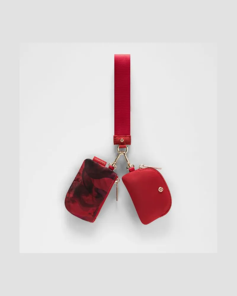 LULULEMON Lunar New Year Dual Pouch Wristlet in Lunar Plumes Mini Red Multi/Oxford Red Lunar