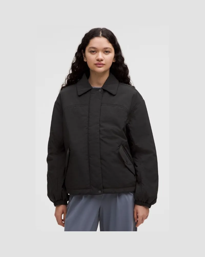 LULULEMON Isolierte Jacke mit Kragen im Oversized Fit für Frauen – Größe in Black Black
