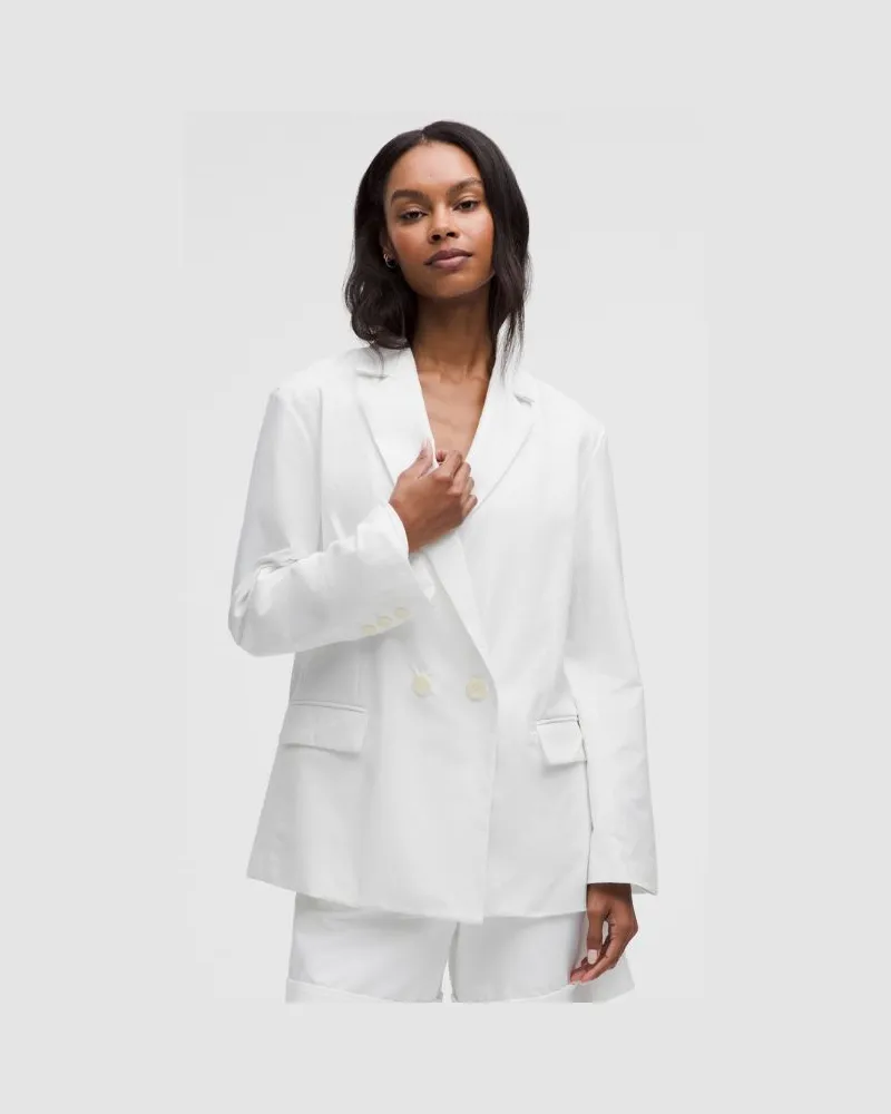 LULULEMON Oversized-Blazer aus LuluLinen für Frauen – Größe in White White