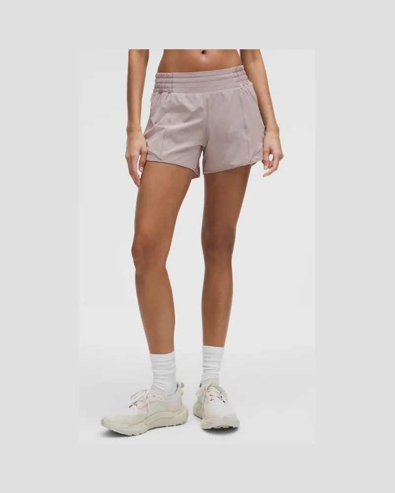 LULULEMON Hotty Hot Shorts mit hohem Bund und Liner für Frauen – 10 cm – Größe in Mauve Grey Mauve