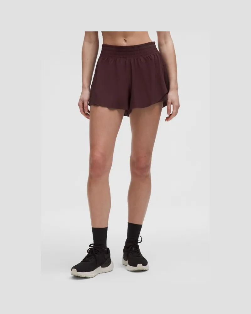 LULULEMON Shake It Out Lauf-Shorts mit hohem Bund für Frauen – 6 cm – Größe in Goodnight Plum Goodnight
