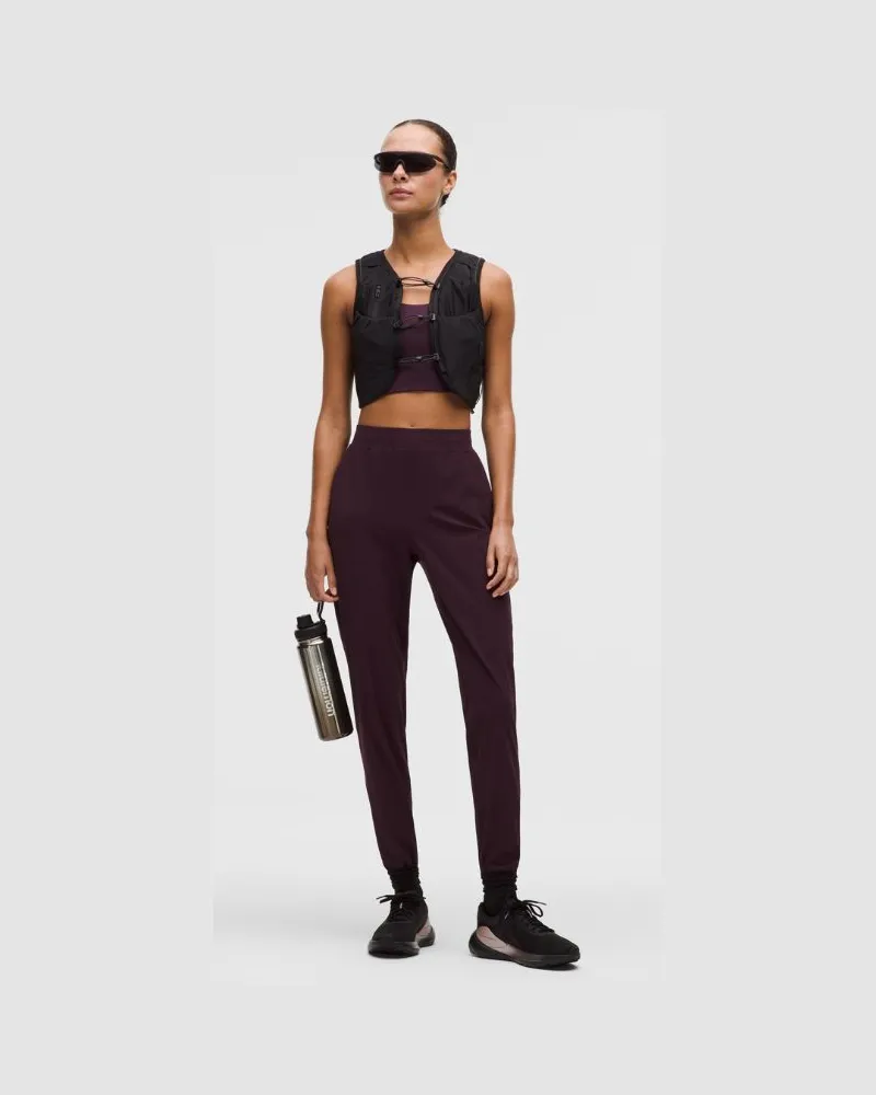 LULULEMON Adapted State Jogginghose mit hohem Bund Volle Länge für Frauen – Größe in Black Plum Black