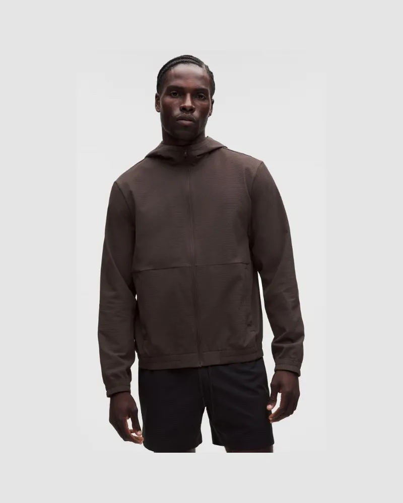 LULULEMON Strukturierter License to Train-Hoodie mit Reißverschluss für Männer – Größe in Mahogany Muse Mahogany