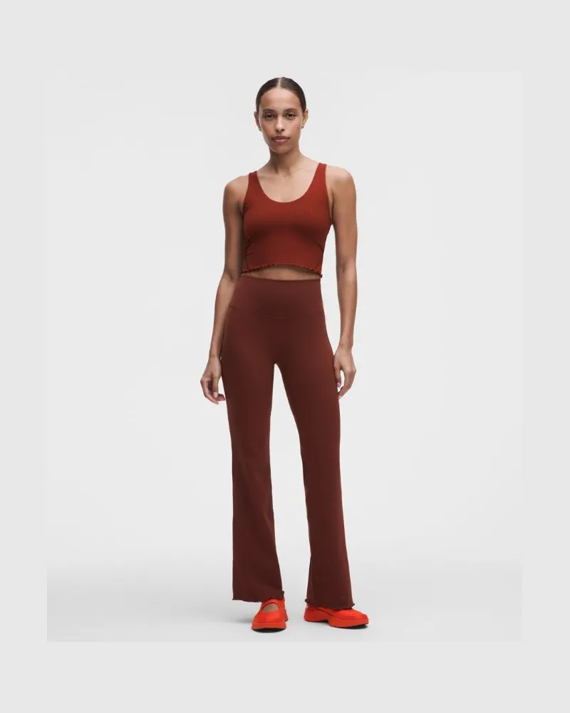 LULULEMON Align Hose mit hohem Bund, ausgestelltem Bein und gewelltem Saum für Frauen – Größe in Cranberry Charm Cranberry
