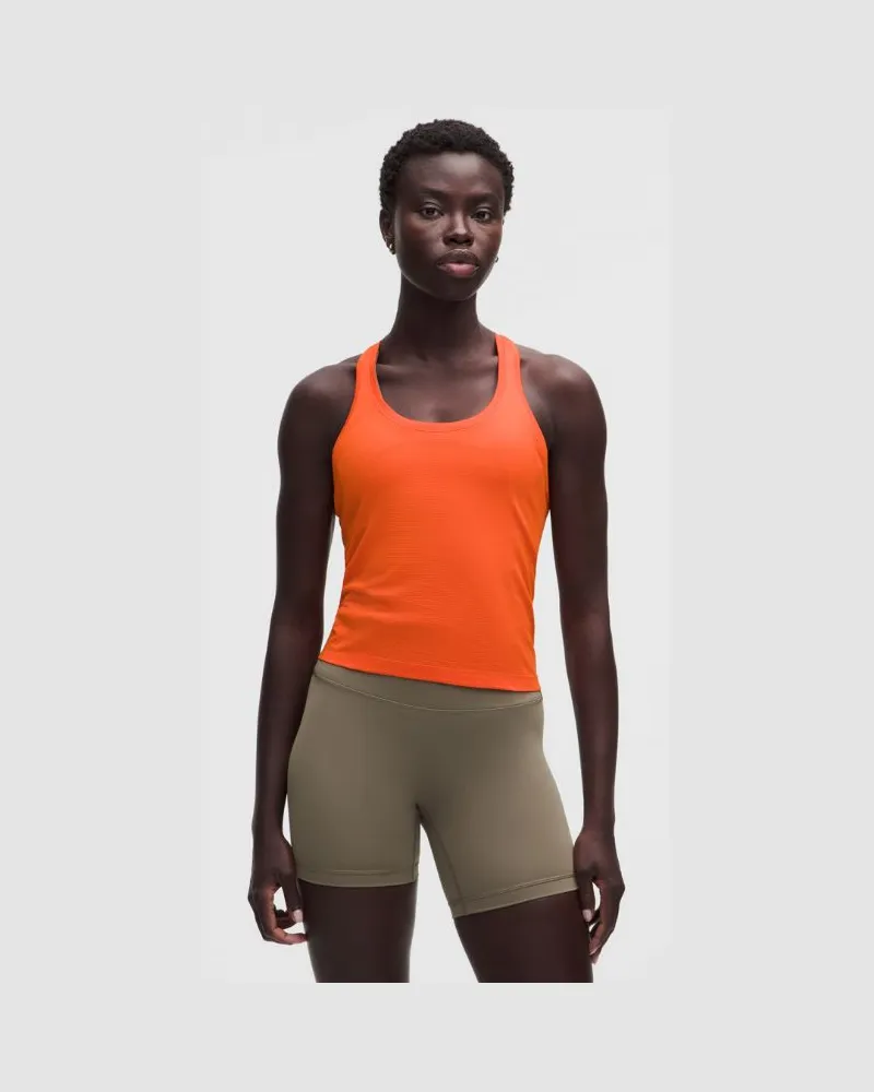 LULULEMON Swiftly Tech Tanktop mit Racerback 2.0 Taillenlänge für Frauen – Orange – Größe Orange