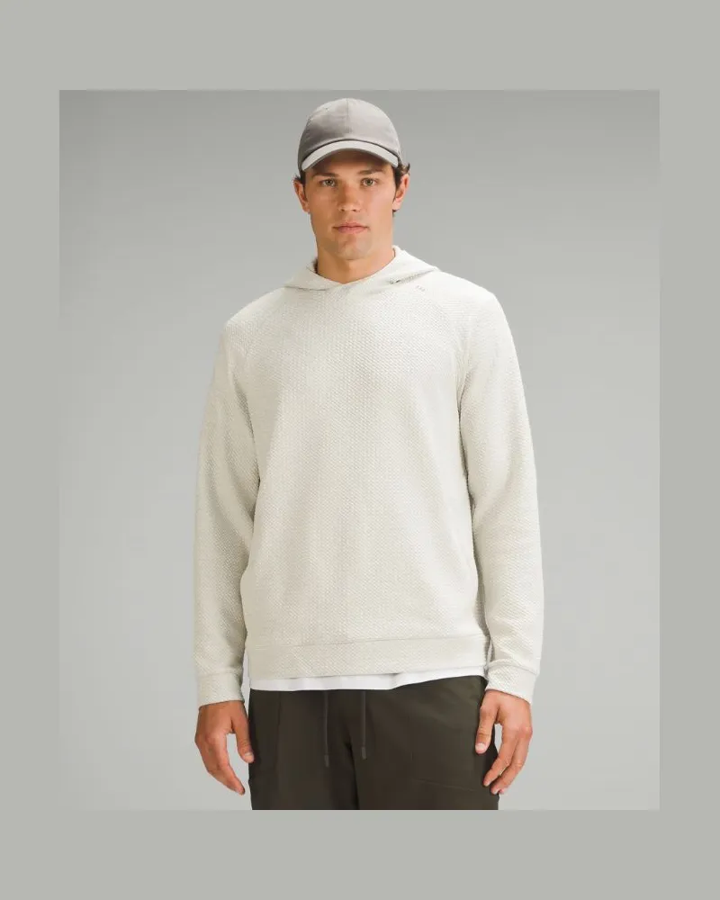 LULULEMON Strukturierter Hoodie aus doppelt gestrickter für Männer – Größe in Heathered Bone/Black Heathered