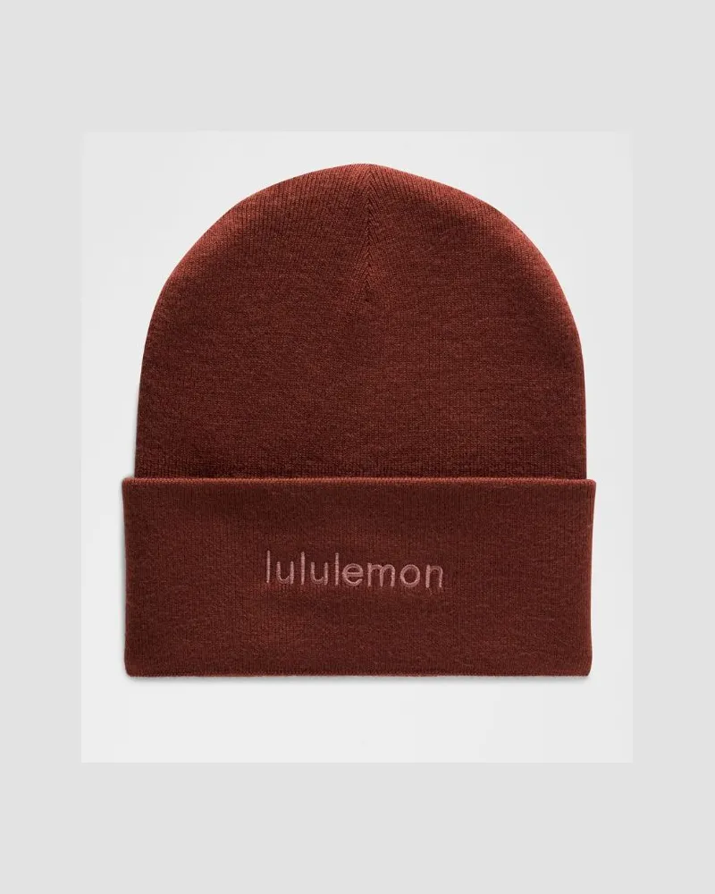 LULULEMON Warm Revelation Mütze Logo in Rockwood/Red Clay Rockwood
