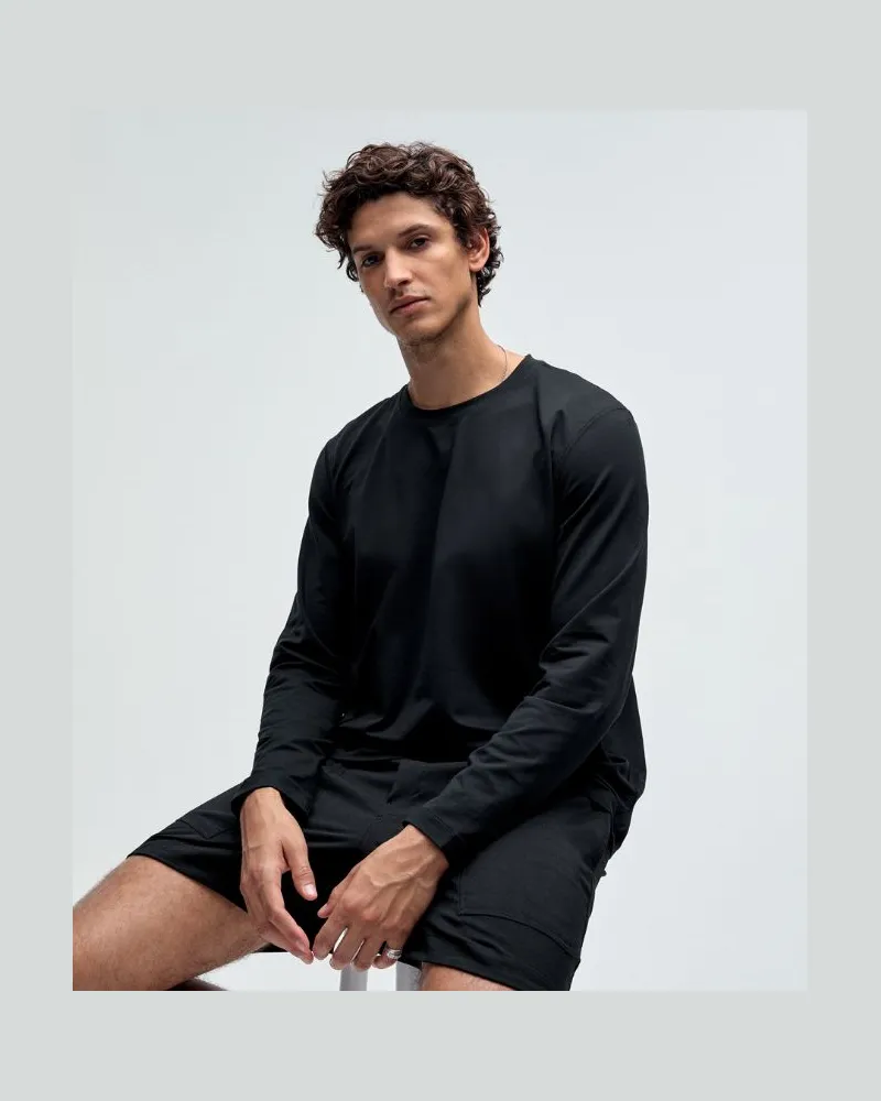LULULEMON Soft Jersey Langarmshirt für Männer – Größe in Black Black