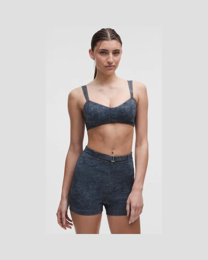 LULULEMON Der Look des Monats: BH aus Everlux mit Denim-Print Leichter Halt für A/B-Cups für Frauen – Größe in Stone Twill Club Blue Multi Stone