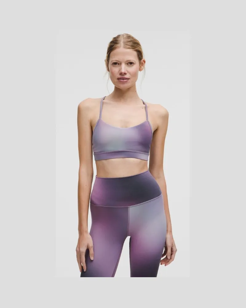 LULULEMON Flow Y BH Nulu Leichter Halt A/C-Cups für Frauen – Größe in Aurora Haze Mini Purple Multi Aurora
