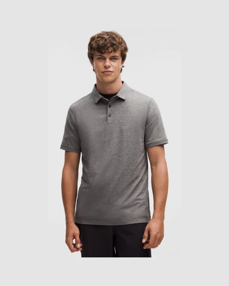 LULULEMON Evolution Kurzarm-Poloshirt für Männer – Größe in Heathered Black Heathered