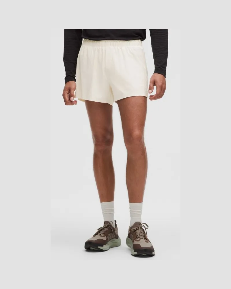 LULULEMON Mile Maker Shorts mit Liner aus -Stoff für Männer – 10 cm – Größe in Light Ivory Light