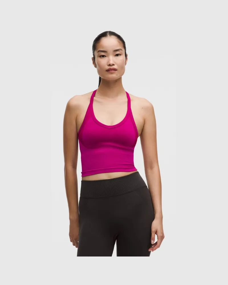 LULULEMON Get Low Trainings-Tanktop mit überkreuzten Trägern Leichter Halt für B/C-Cups für Frauen – Größe in Pink Flare/Berry Rumble Pink