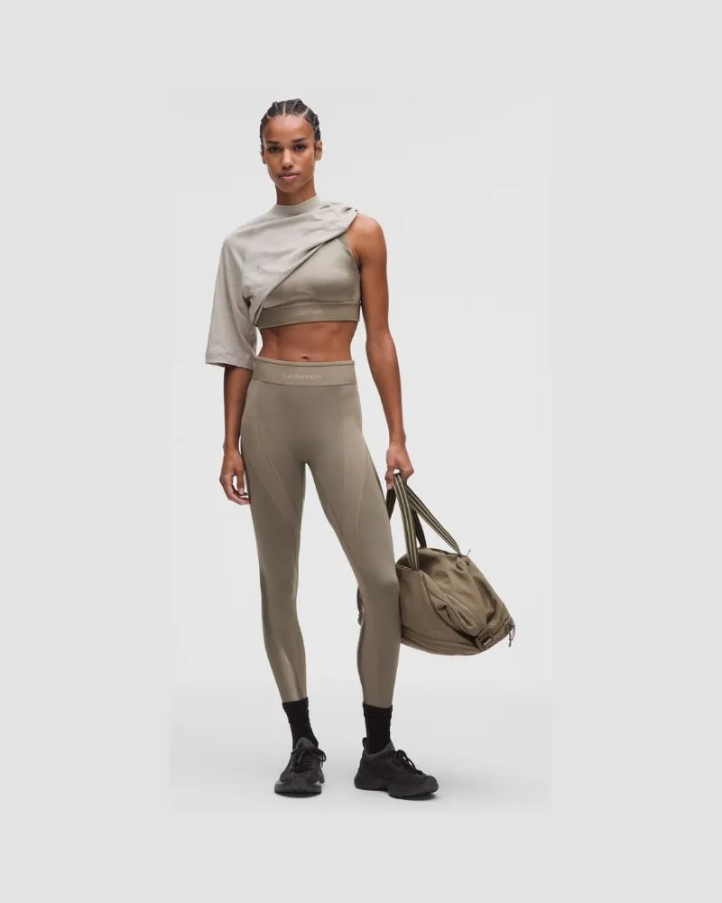 LULULEMON License to Train-Leggings mit hohem Bund Einsatz für Frauen – 64 cm – Größe in Cypress Forest Cypress