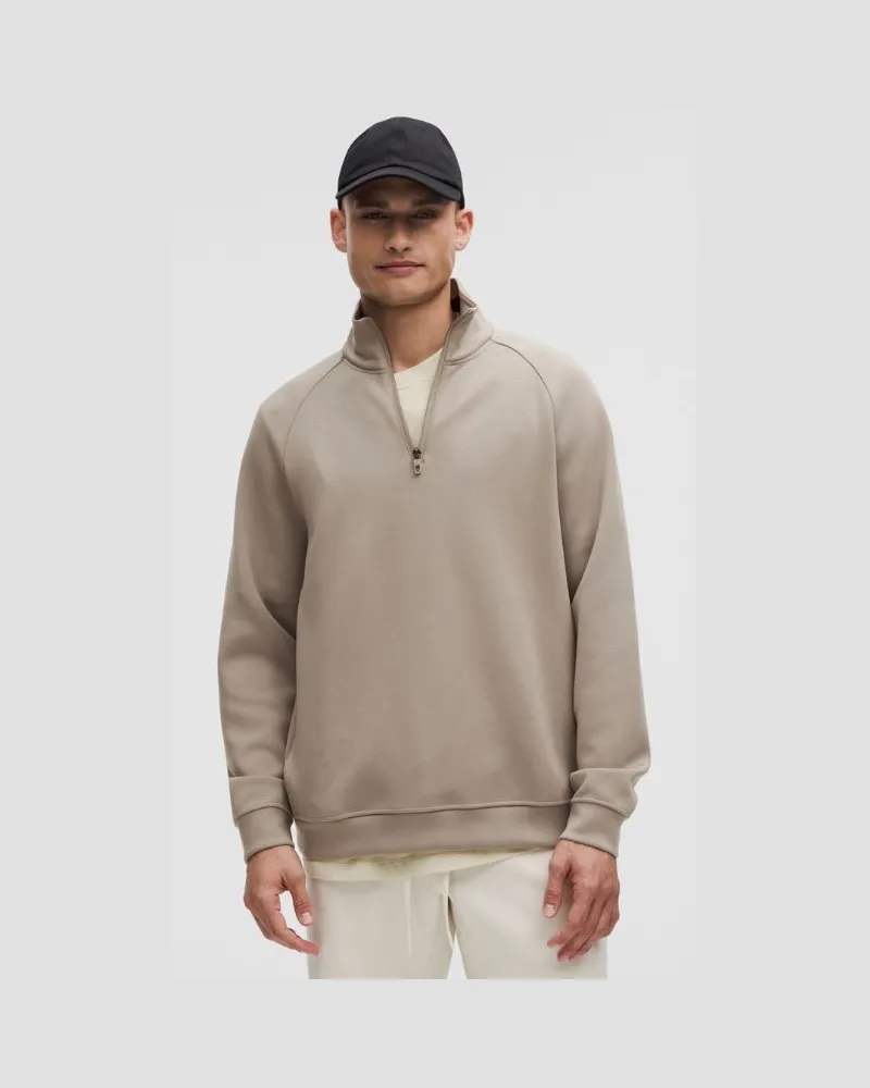 LULULEMON Smooth Spacer Pullover mit kurzem Reißverschluss für Männer – Khaki – Größe Warm