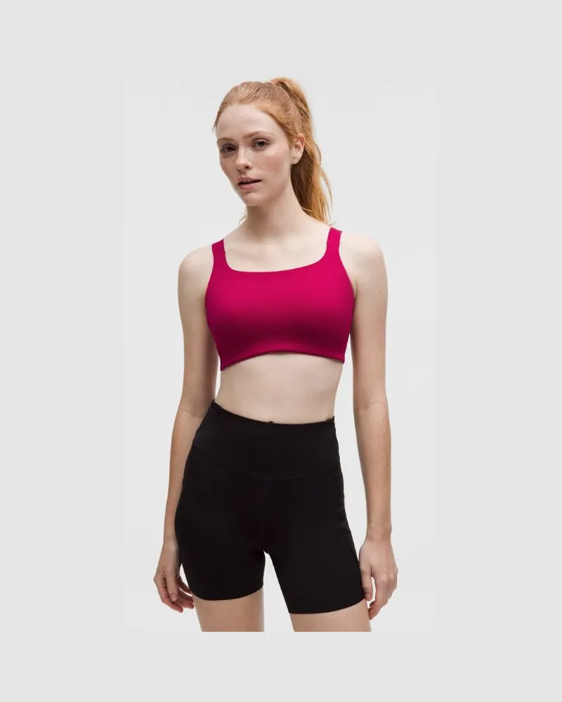 LULULEMON Fitness-BH aus Ultralu mit quadratischem Ausschnitt Mittlerer Halt D/DD-Cups für Frauen – Größe in Berry Rumble Berry