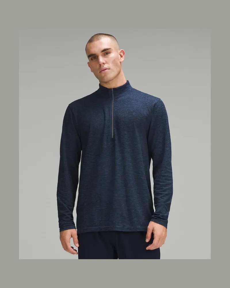 LULULEMON Metal Vent Tech Sweater mit halblangem Reißverschluss für Männer – Größe in Mineral Blue/True Navy Mineral