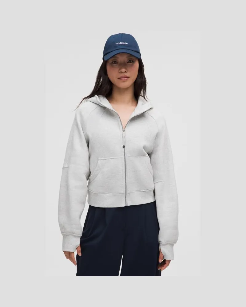 LULULEMON Scuba Oversized-Hoodie mit Reißverschluss für Frauen – Größe in Heathered Core Ultra Light Grey Heathered
