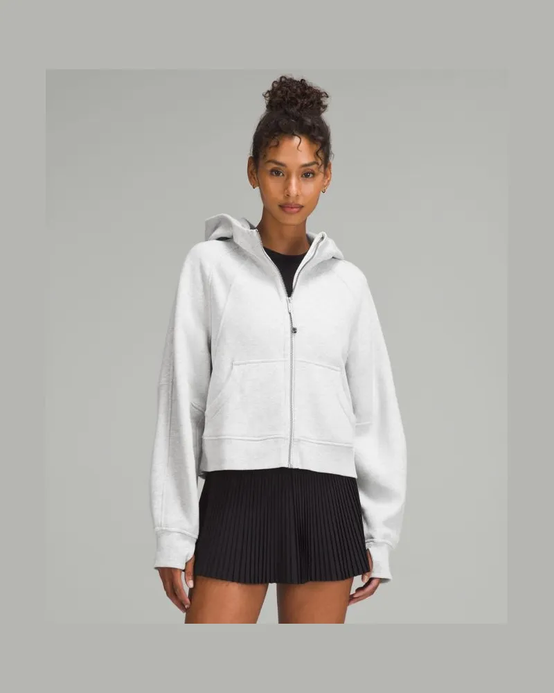 LULULEMON Scuba Oversized-Hoodie mit Reißverschluss für Frauen – Größe in Heathered Core Ultra Light Grey Heathered