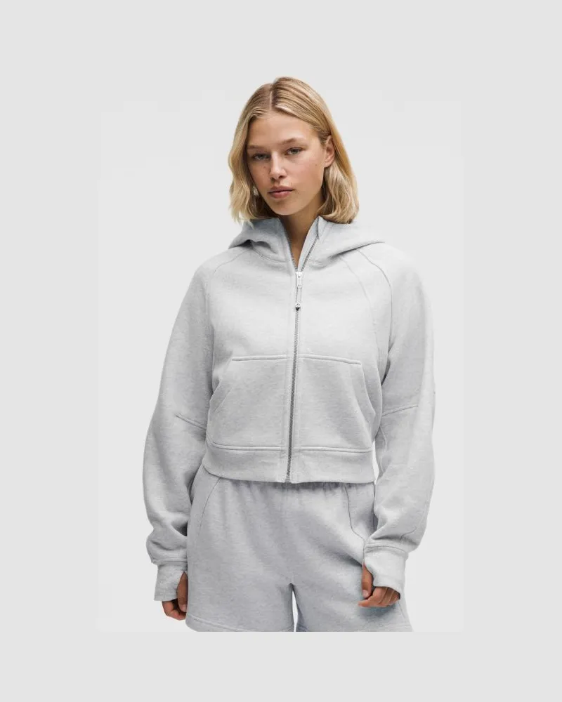 LULULEMON Scuba Oversized-Hoodie mit Reißverschluss für Frauen – Größe in Heathered Core Ultra Light Grey Heathered