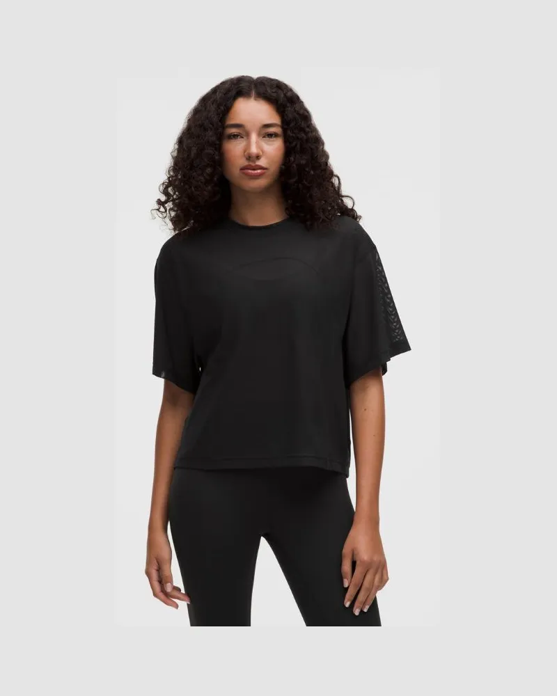 LULULEMON Dehnbares -T-Shirt im Relaxed Fit für Frauen – Größe in Schwarz Schwarz