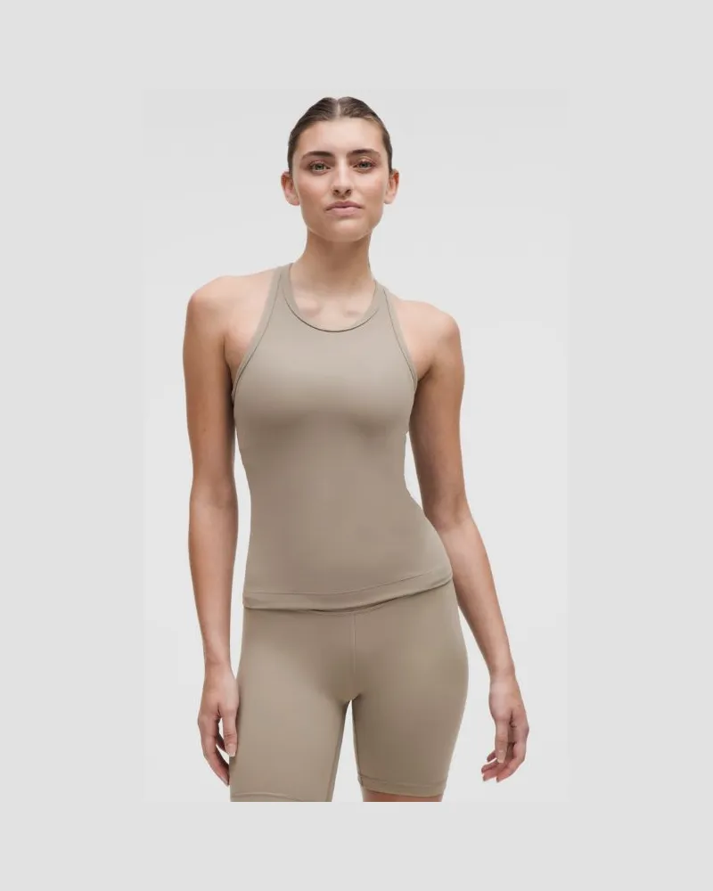 LULULEMON Align Racerback-Tanktop in Taillenlänge für Frauen – Khaki – Größe Warm