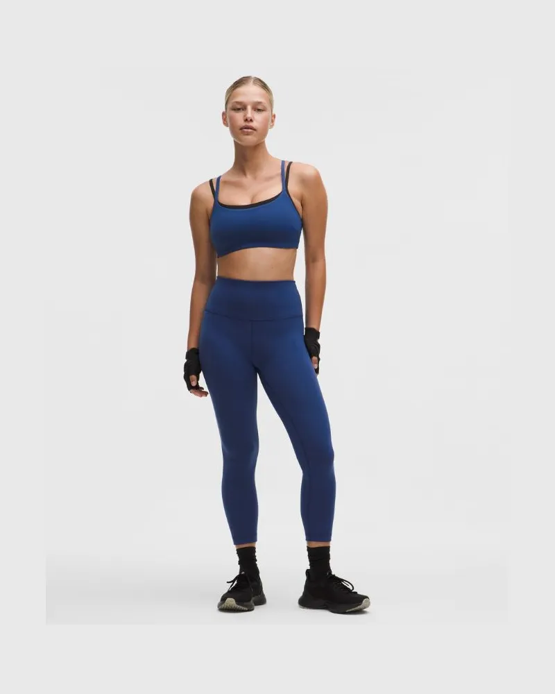 LULULEMON Wunder Train Crop Leggings mit hohem Bund für Frauen – 58 cm – Größe in Clubhouse Blue Clubhouse