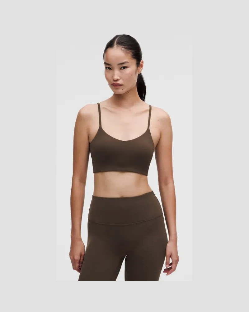 LULULEMON Bend This BH mit Spaghetti-Trägern Leichter Halt für A–C-Cups für Frauen – Größe in Walnut Crunch Walnut