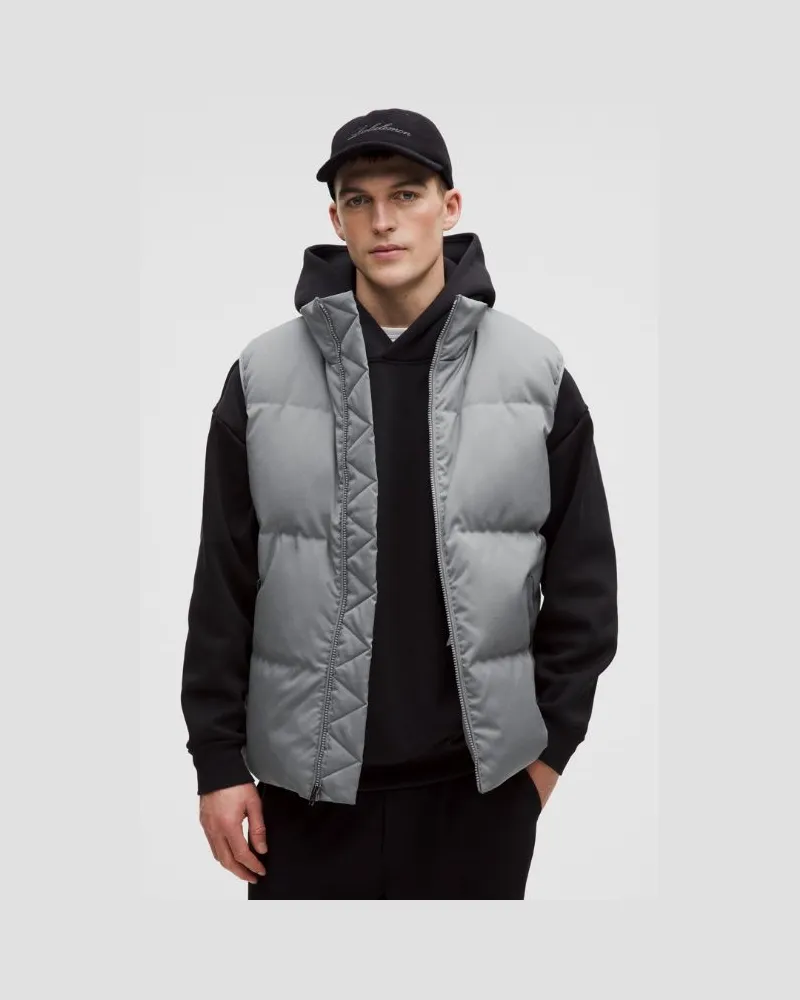 LULULEMON Always Down Puffer-Weste Tech Canvas für Männer – Größe in Asphalt Grey Asphalt