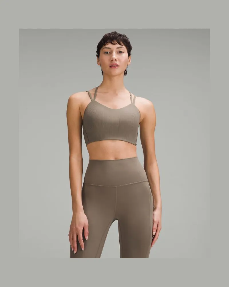 LULULEMON Like a Cloud Gerippter Longline-BH leichter Halt B/C Cups für Frauen – Größe in Nomad Nomad