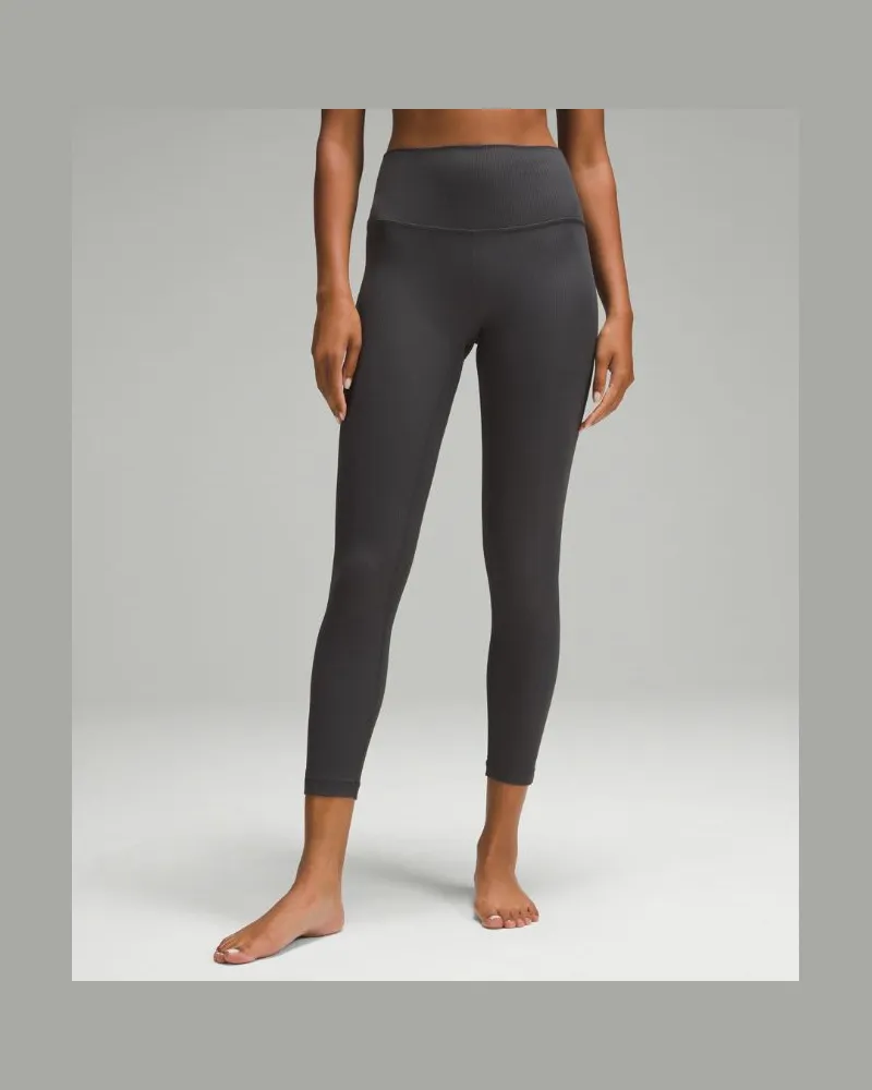 LULULEMON Align Gerippte Hose mit hohem Bund für Frauen – 63,5 cm – Größe in Graphite Grey Graphite
