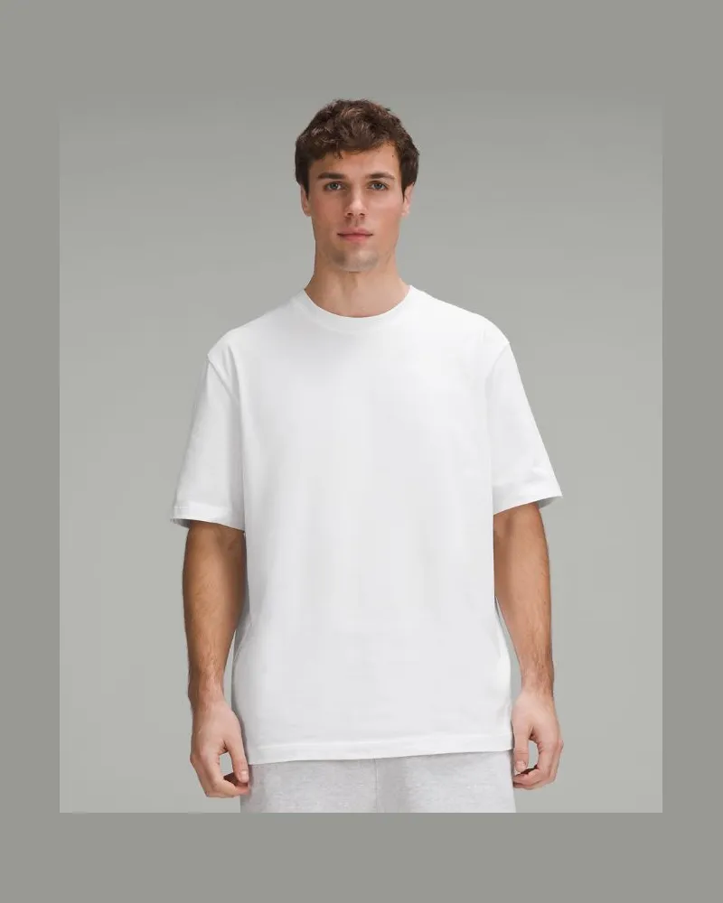 LULULEMON T-Shirt aus schwerem Baumwoll-Jersey für Männer – Größe in Weiß Weiß