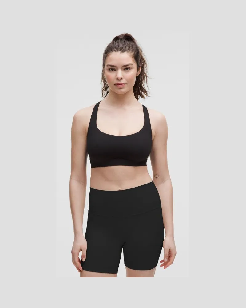 LULULEMON FlexyFlex Yoga-BH mit überkreuzten Trägern Leichter Halt für D–DD-Cups für Frauen – Größe in Black Black