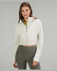 LULULEMON Scuba Crop-Hoodie mit durchgehendem Reißverschluss Bone