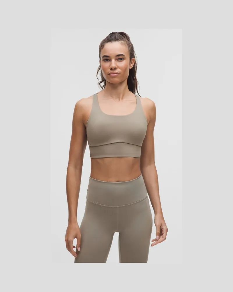 LULULEMON Energy Longline-BH mit mittlerem Halt für B–D-Cups Evolve für Frauen – Khaki – Größe Warm