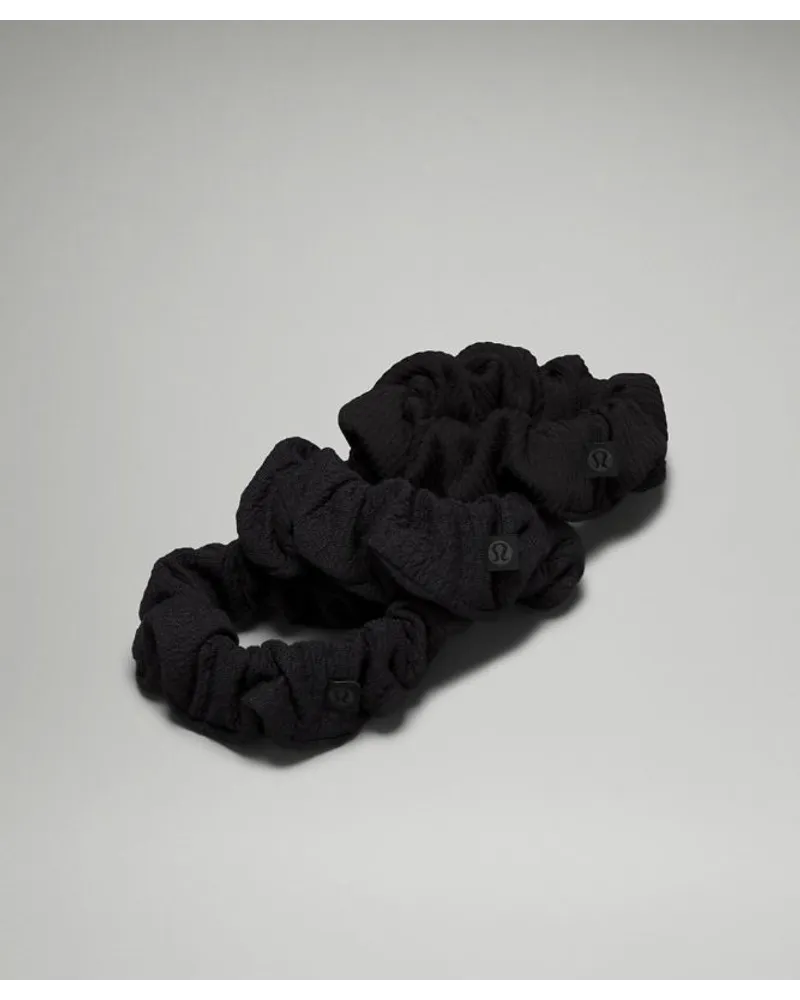 LULULEMON Uplifting Strukturierte Scrunchies 3er-Pack Black