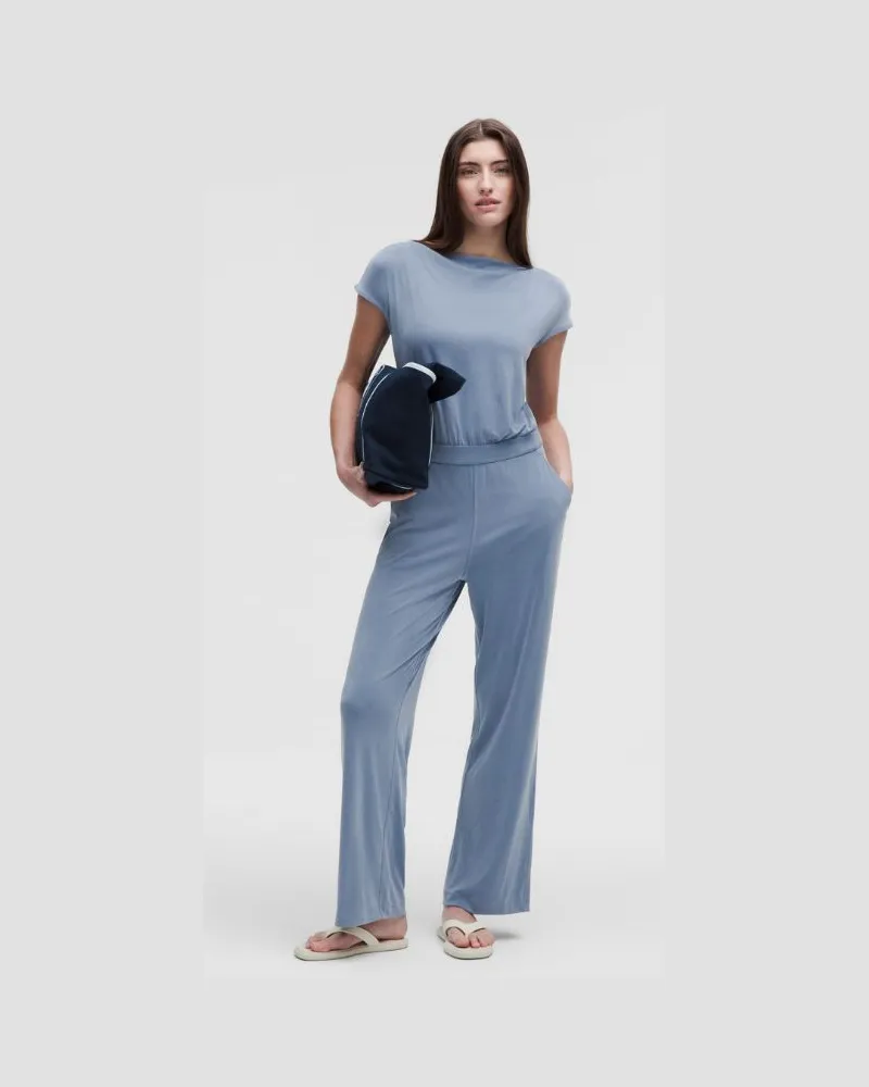 LULULEMON Drapierter Jumpsuit aus Softstreme für Frauen – Größe in Washed Denim Washed