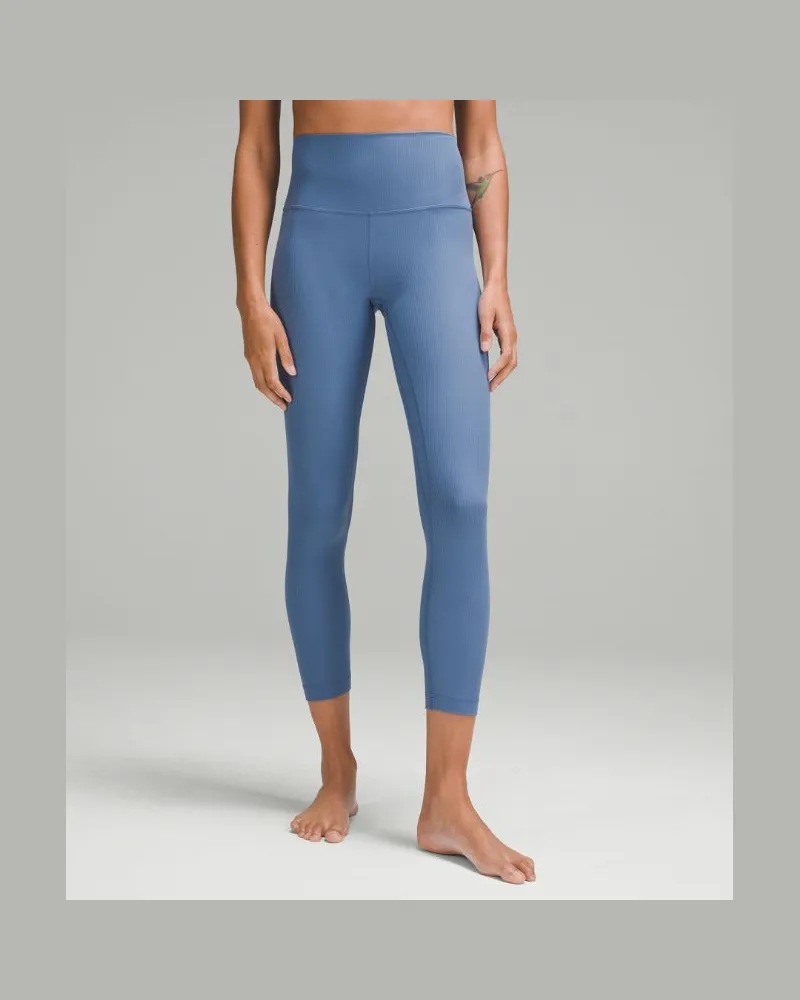 LULULEMON Align Gerippte Hose mit hohem Bund für Frauen – 63,5 cm – Größe in Oasis Blue Oasis