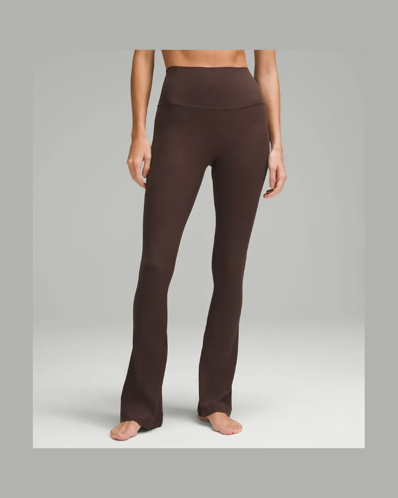 LULULEMON Align Gerippte Hose mit leicht ausgestelltem Bein Extra kurz für Frauen – Größe in Espresso Espresso