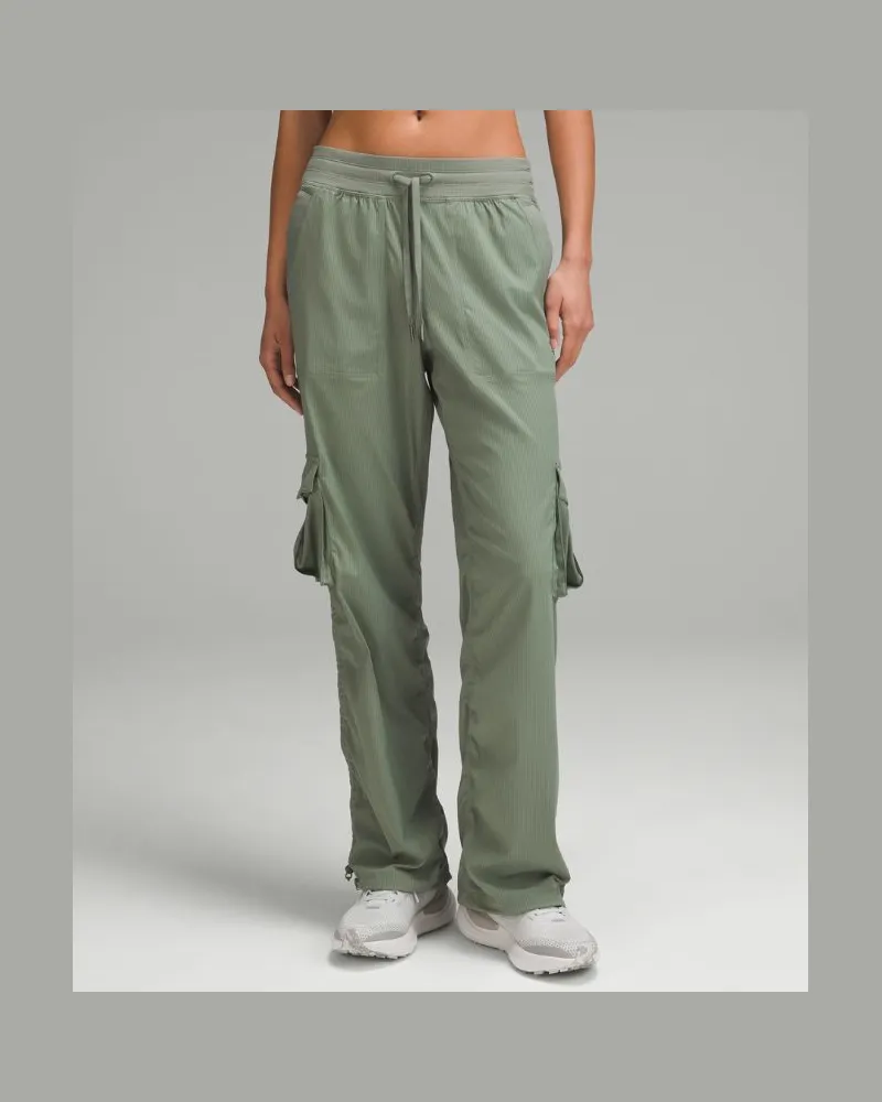 LULULEMON Dance Studio Hose mit mittelhohem Bund und Cargotaschen im Relaxed Fit für Frauen – Größe in Grey Eucalyptus Grey