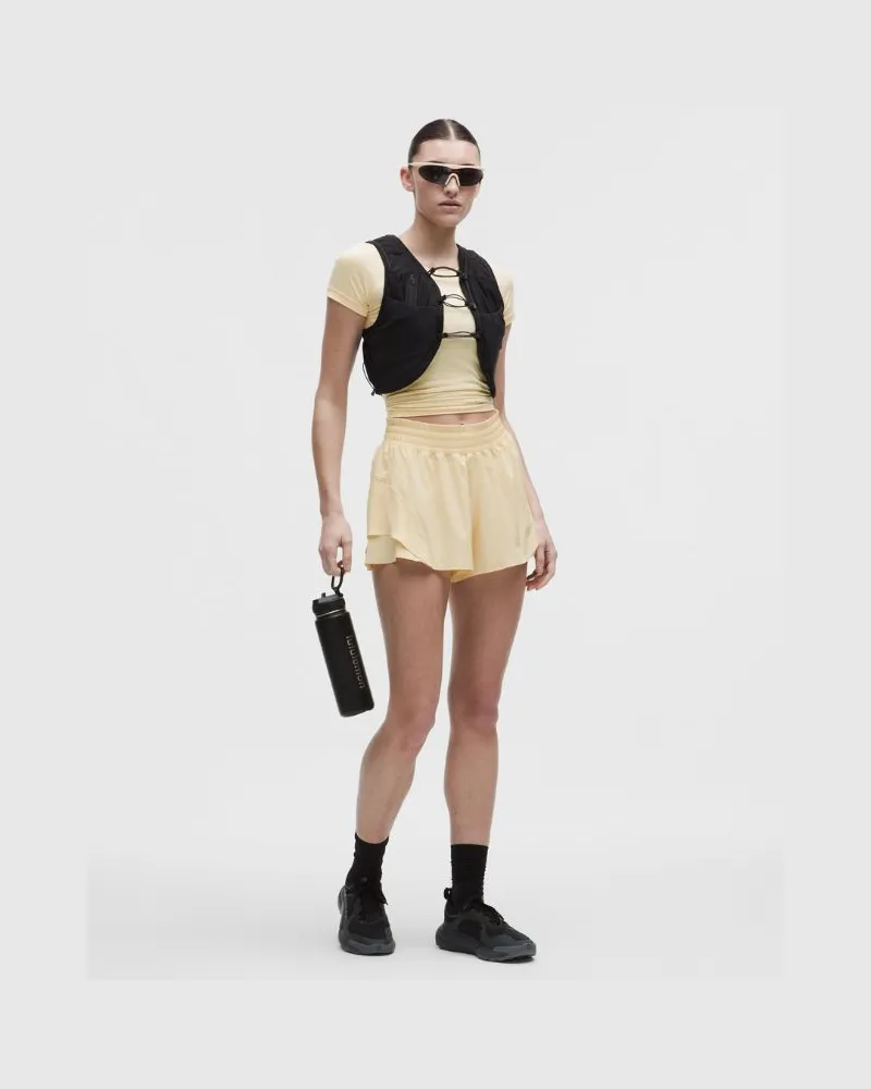 LULULEMON Shake It Out Lauf-Shorts mit hohem Bund für Frauen – 6 cm – Größe in Butter Cream Butter