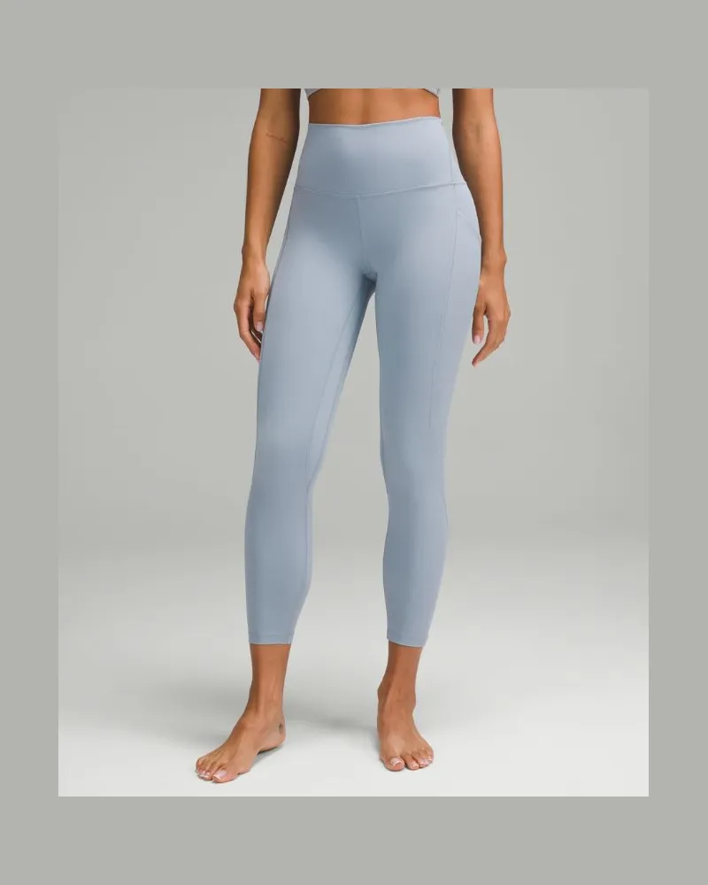 LULULEMON Align Hose mit hohem Bund und Taschen für Frauen – 64 cm – Größe in Concrete Blue Concrete