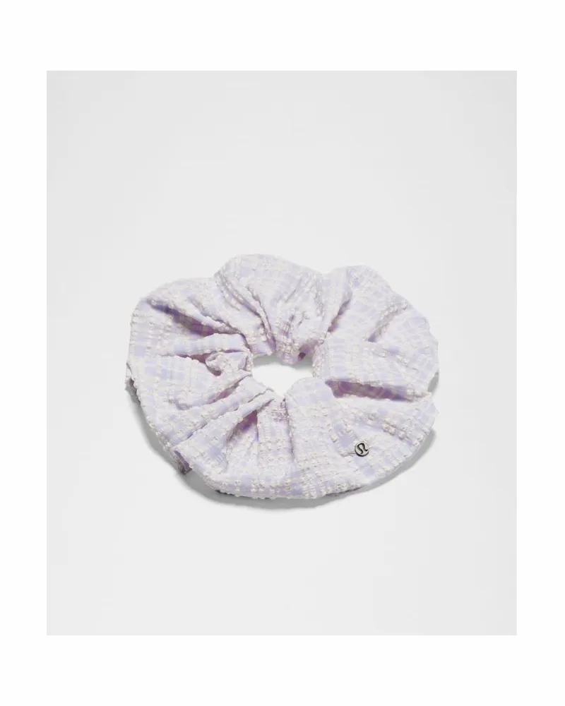 LULULEMON Uplifting Oversized Scrunchie in Blister Check Butter Cream Lavender Frost Blister