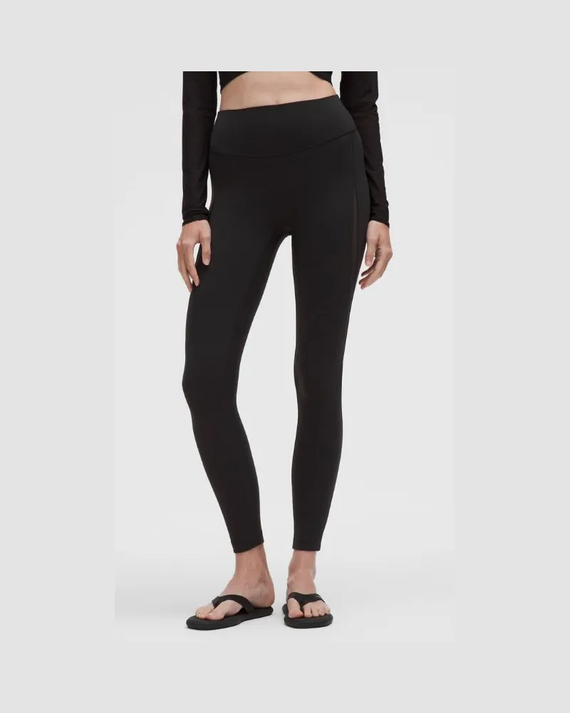 LULULEMON Nulu Leggings mit hohem Bund und Mesh-Einsätzen für Frauen – 64 cm – Größe in Black Black