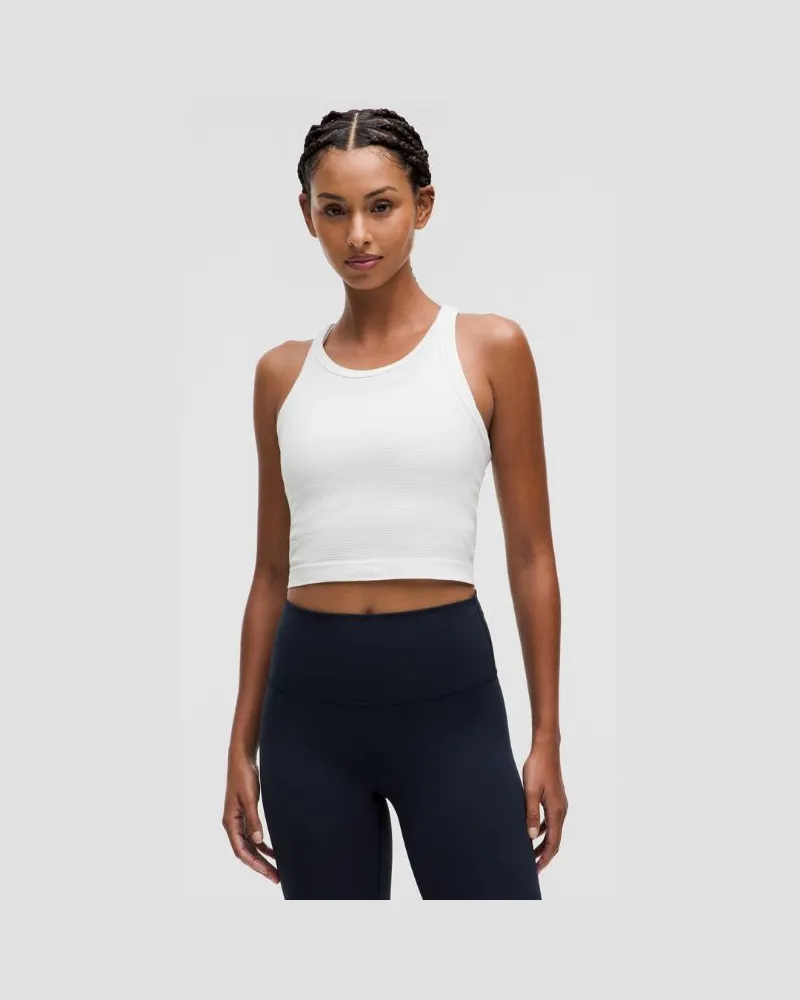 LULULEMON Swiftly Tech Crop-Tanktop mit Racerback 2.0 für Frauen – Größe in White White