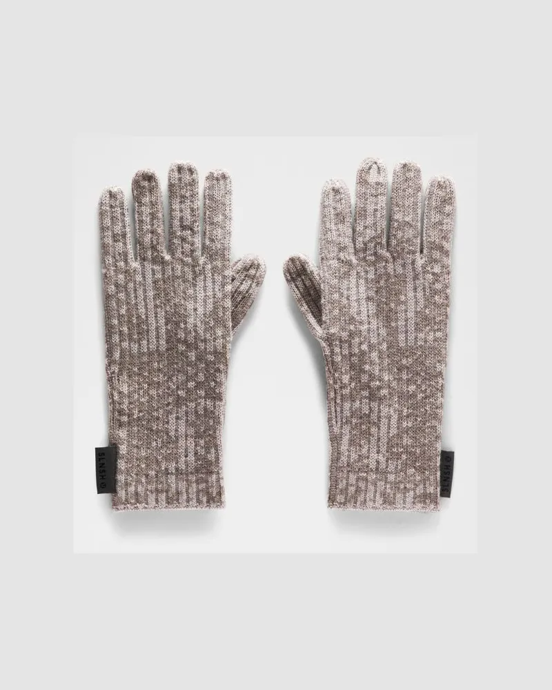 LULULEMON Handschuhe aus gerippter Merinowolle SLNSH Kollektion – Größe in From Afar Knit Jacquard Sheer Oak Muli From